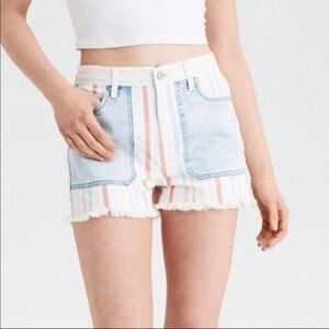 American Eagle Pastel Striped Mom Short Size 4